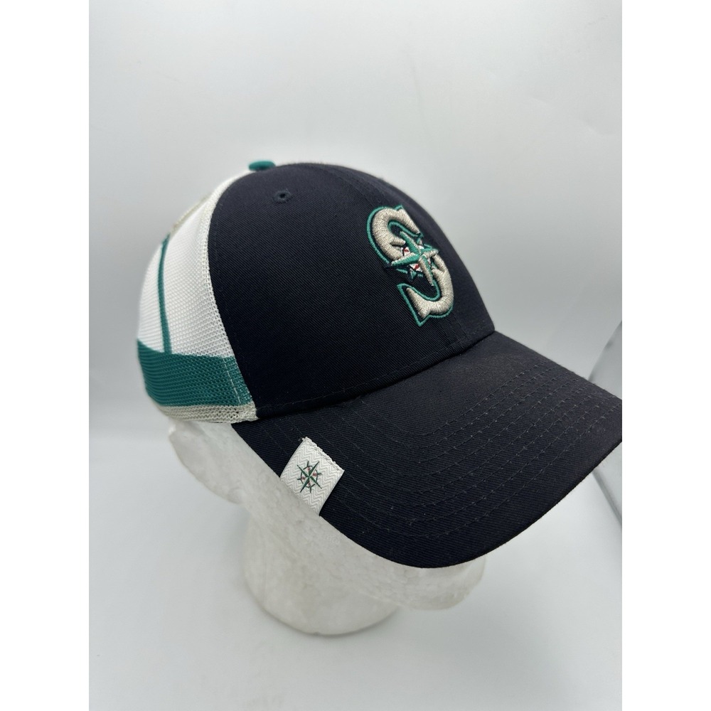 Seattle Mariners New Era 39THIRTY Hat S/M Navy Mesh Compass MLB Flex Fit